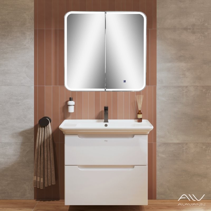 Тумба с раковиной Alavann Berta 85 подвесная, белая