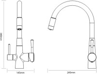 Смеситель для кухни Savol S-L1806-04 с гибким изливом