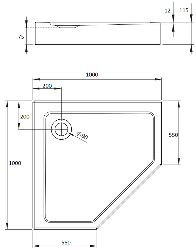 Поддон для душа Radaway Doros PT Compact 100x100 с сифоном