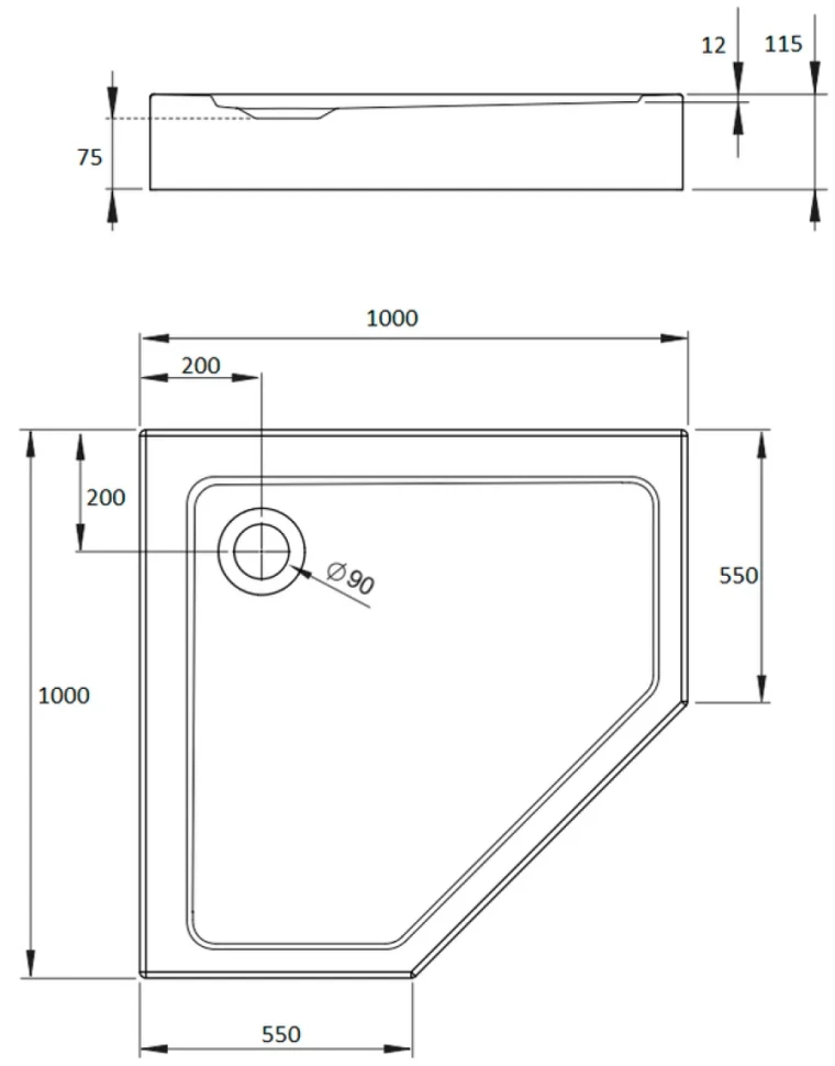 Поддон для душа Radaway Doros PT Compact 100x100 с сифоном