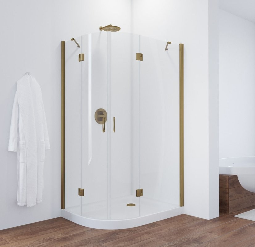 Душевой уголок Vegas Glass AFS-F 110*90 05 01 R профиль бронза, стекло прозрачное
