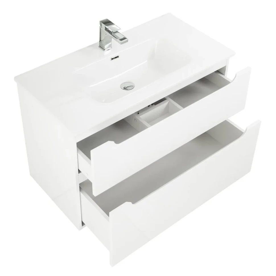 Тумба с раковиной BelBagno Etna 100 2 ящика, bianco lucido