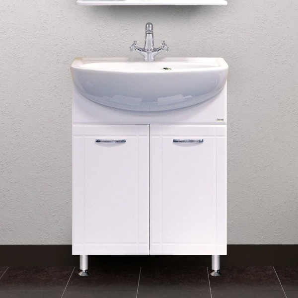 Тумба с раковиной Misty Уют 60 прямая белая