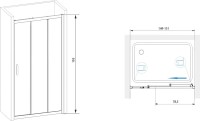 Душевой уголок RGW Passage PA-13+80 см (149-151)x80x195 профиль хром, стекло прозрачное