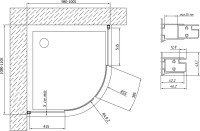 Душевой уголок Vegas Glass ZS-F 110*100 07 01 профиль матовый хром, стекло прозрачное