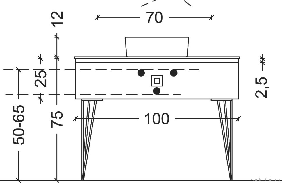 Тумба под раковину Armadi Art Lucido 100 поталь