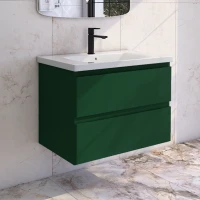 Тумба под раковину без столешницы Caprigo Forte 80 подвесная, бутылочное стекло