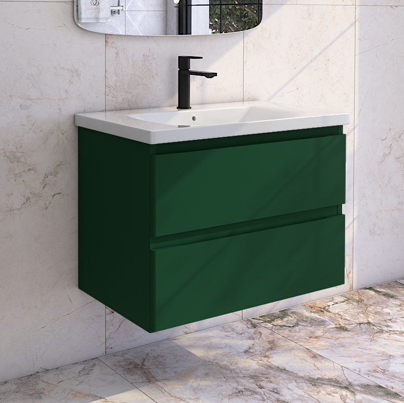 Тумба под раковину без столешницы Caprigo Forte 80 подвесная, бутылочное стекло