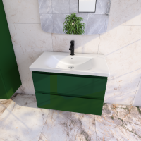 Тумба под раковину без столешницы Caprigo Forte 80 подвесная, бутылочное стекло