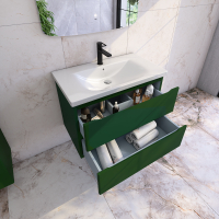 Тумба под раковину без столешницы Caprigo Forte 80 подвесная, бутылочное стекло