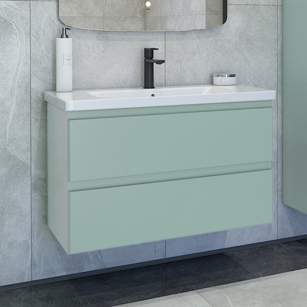 Тумба с раковиной Caprigo Forte 90 подвесная, селесте