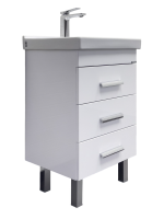Тумба с раковиной Comforty Никосия 50Н напольная, белый глянец