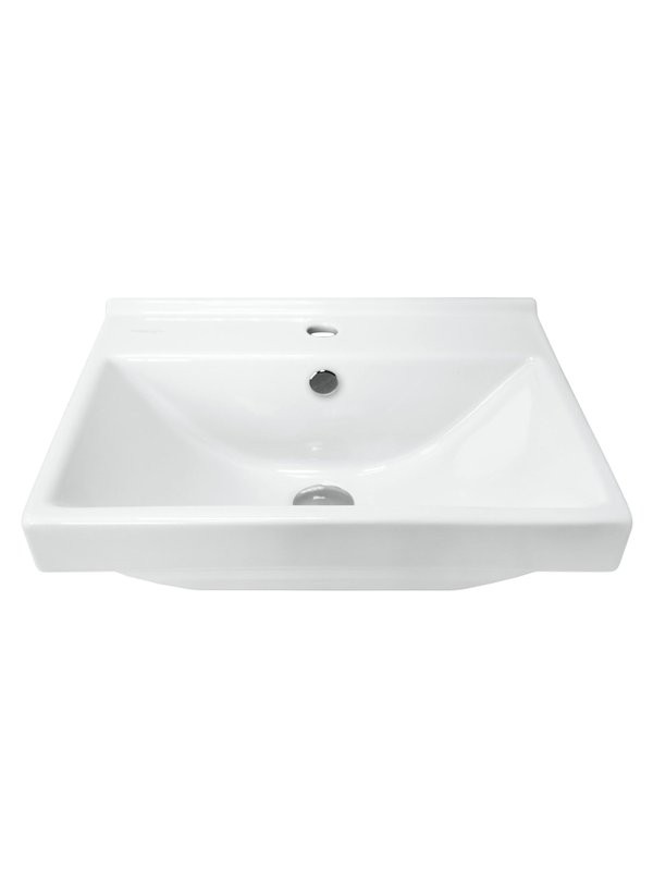 Тумба с раковиной Comforty Никосия 50Н напольная, белый глянец