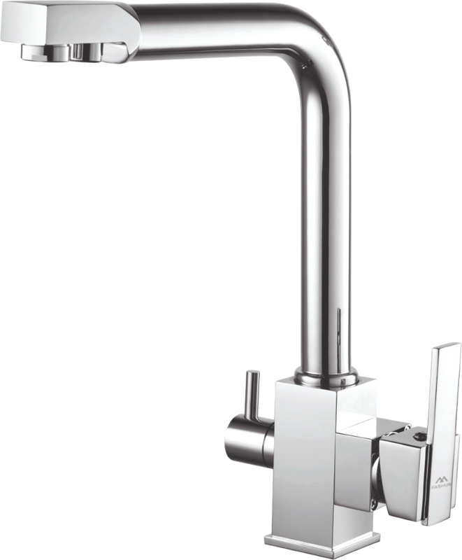 Смеситель для кухни Fashun A4355 с краном для питьевой воды, хром