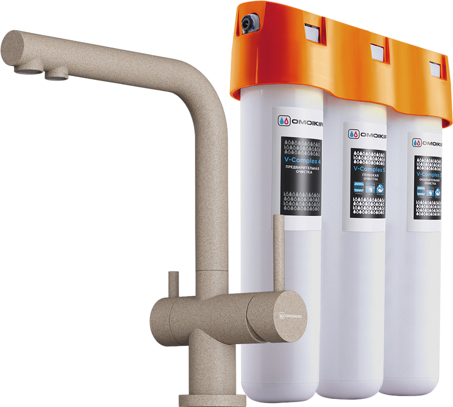 Смеситель для кухни Omoikiri Nagano SA с фильтром, бежевый