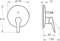 Душевой комплект VitrA Solid S A49287EXP С ВНУТРЕННЕЙ ЧАСТЬЮ
