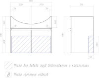 Мебель для ванной комнаты Vigo Wing 60 подвесная, дуб золотой, раковина Балтика 60