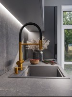 Смеситель для кухни Emar PVD ЕС - 7024 PVD Golden