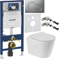 Комплект Унитаз подвесной BelBagno Flay-r + Крышка BB2031SC с микролифтом, петли хром + Инсталляция Geberit Duofix UP 320 111.300.00.5 + Кнопка Sigma 01 115.770.JQ.5 лакированная, матовый хром + Крепления 111.815.00.1 к стене + Звукоизоляция