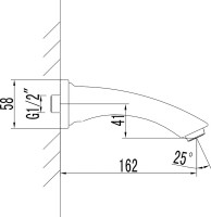 Излив Lemark LM3781GM для ванны, графит