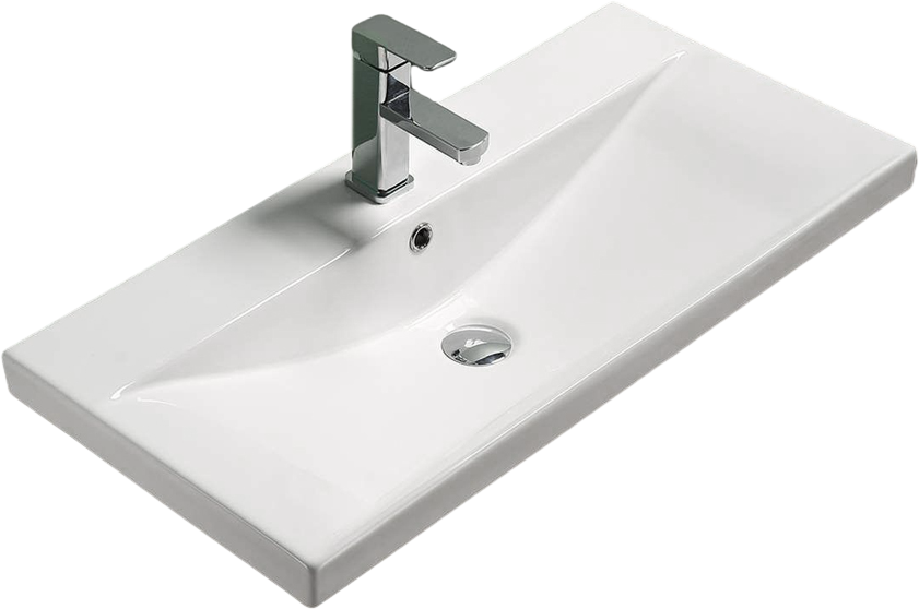 Тумба с раковиной Vigo Neo 80 напольная, белая, раковина Velvex 9696 80