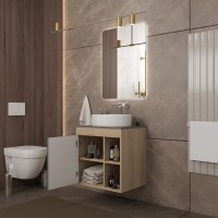 Тумба подвесная Teymi Nura 60, дуб эврика/графит матовый T60529