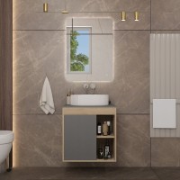 Тумба подвесная Teymi Nura 60, дуб эврика/графит матовый T60529