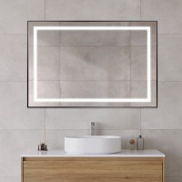 Зеркало BelBagno Kraft 120x80 с подсветкой, черное