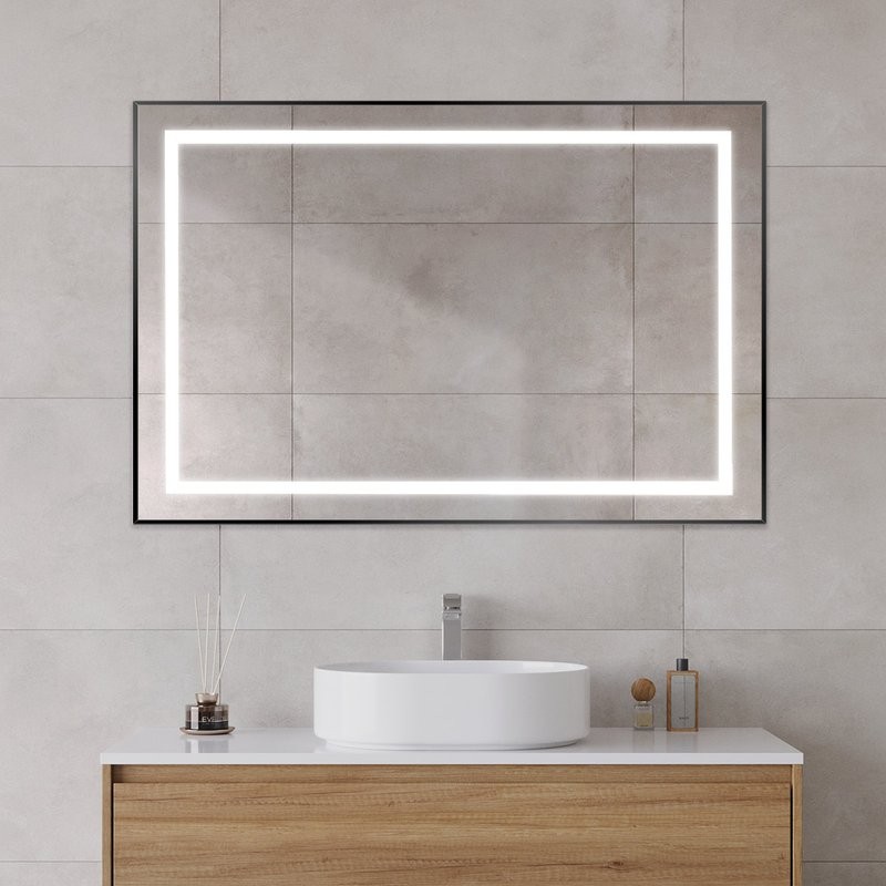 Зеркало BelBagno Kraft 120x80 с подсветкой, черное