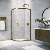 Душевой уголок Vegas Glass ZS-F Tur Novo h1900 100*80 05 01 профиль бронза, стекло прозрачное
