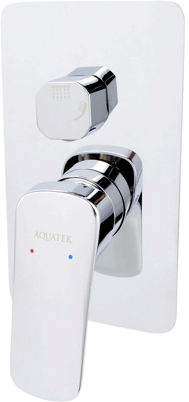 Встраиваемый смеситель для душа и ванны AQUATEK Вега AQ1046CR С ВНУТРЕННЕЙ ЧАСТЬЮ, хром