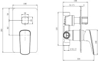 Встраиваемый смеситель для душа и ванны AQUATEK Вега AQ1046CR С ВНУТРЕННЕЙ ЧАСТЬЮ, хром