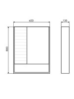 Зеркало-шкаф Comforty Клеон 60 дымчатый дуб, белый