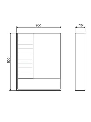 Зеркало-шкаф Comforty Клеон 60 дымчатый дуб, белый