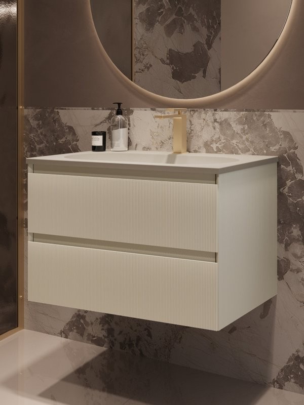 Тумба с раковиной Vincea Welle 80 m.beige soft-touch, раковина VCB-4H800J жасмин