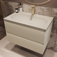 Тумба с раковиной Vincea Welle 80 m.beige soft-touch, раковина VCB-4H800J жасмин