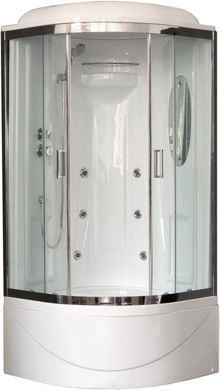 Душевая кабина Royal Bath BK RB 90BK2-T-CH с высоким поддоном, с сиденьем
