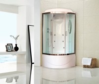 Душевая кабина Royal Bath BK RB 90BK2-T-CH с высоким поддоном, с сиденьем