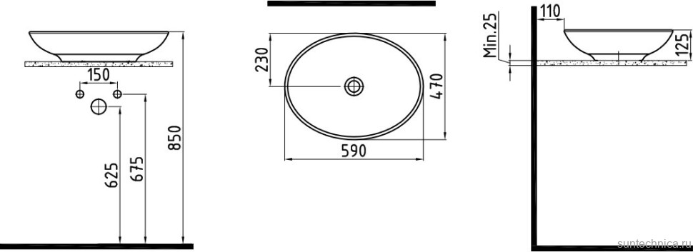 Накладная раковина Bien Harmony HRLG05901FD0W5000