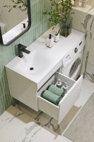 Мебель для ванной комнаты Aqwella Duet 53 L подвесная, под стиральную машину, белая