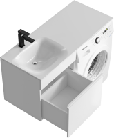 Мебель для ванной комнаты Aqwella Duet 53 L подвесная, под стиральную машину, белая