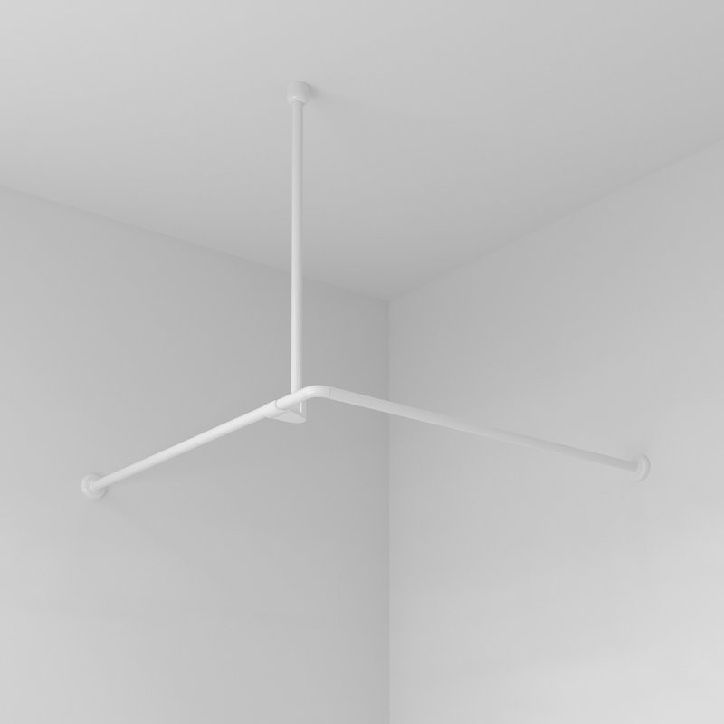 Угловой карниз для ванны Wasserkraft Kammel SC-839090 90x90 см, Г-образный, глянцевый белый