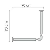 Угловой карниз для ванны Wasserkraft Kammel SC-839090 90x90 см, Г-образный, глянцевый белый