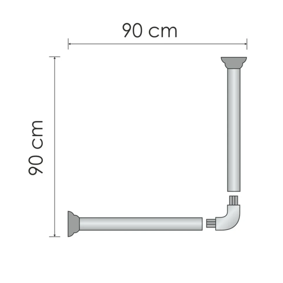 Угловой карниз для ванны Wasserkraft Kammel SC-839090 90x90 см, Г-образный, глянцевый белый