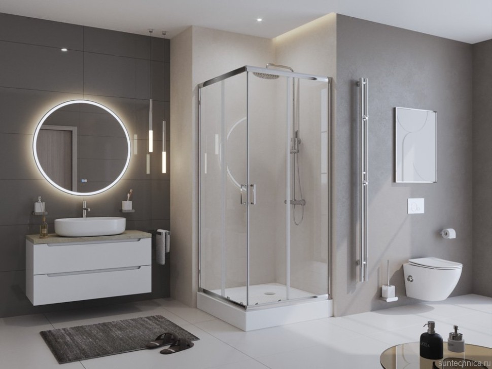 Душевой уголок BelBagno Uno -195 A 2 90 C Cr стекло прозрачное