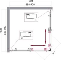 Душевой уголок BelBagno Uno -195 A 2 90 C Cr стекло прозрачное