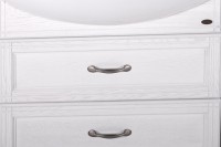 Тумба с раковиной ASB-Woodline Берта 85 белая, патина серебро