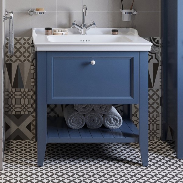 Тумба с раковиной VitrA Valarte 80 стальная синяя