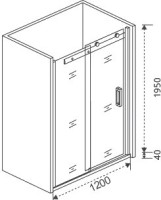Душевая дверь в нишу Good Door Galaxy WTW-120-C-B профиль черный