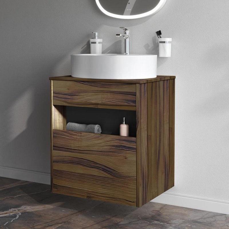 Мебель для ванной комнаты AM.PM Func 60 дуб крафт, со столешницей, раковина M8FWCC20561WG